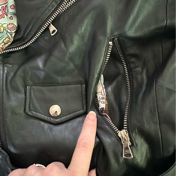 Betty & Veronica by Christian Francis Roth faux vegan Harper motorcycle jacket L - Picture 10 of 10